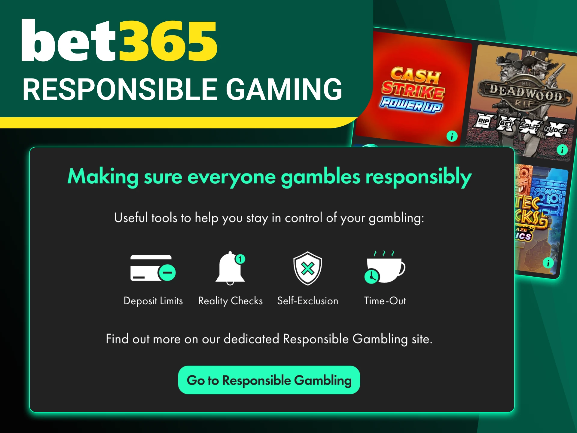 Take control of your gaming at bet365 online casino.