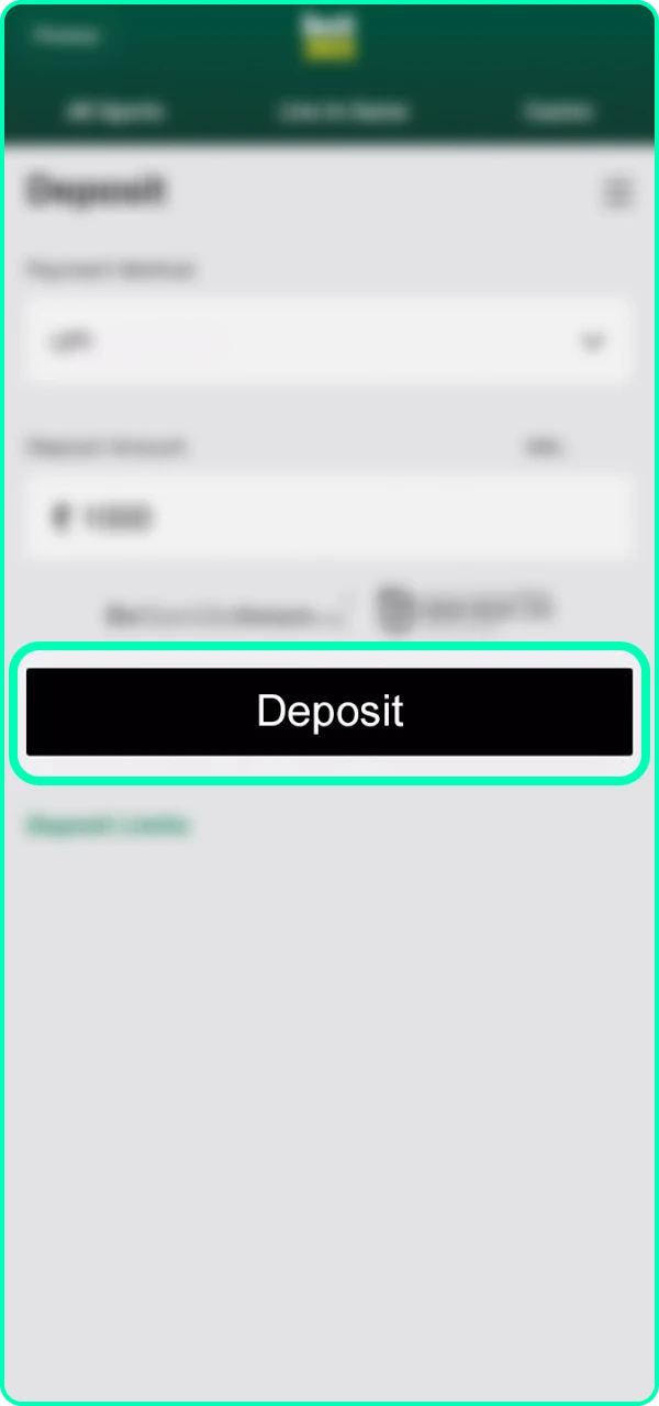 Confirm your deposit and start betting and playing slots from Bet365.